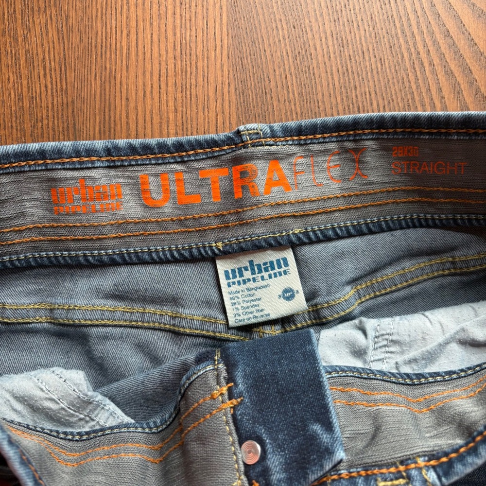 Urban Pipeline Straight Jeans Mens 29x30 Blue Ultra Flex Stretch Denim EUC - Picture 4 of 8